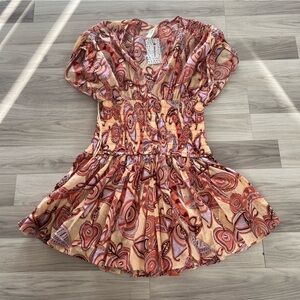 $496 A.L.C. Women's Pink Smocked Raglan Short Sleeve Mini Dress Size 6